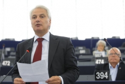 Deputado Luís Paulo Alves no plenário do PE, Estrasburgo, setembro de 2013