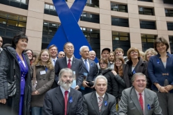 Luís Paulo Alves, Ban Ki-Moon e outros deputados durante a visita do Secretário-geral da ONU a Estrasburgo, outubro de 2010
